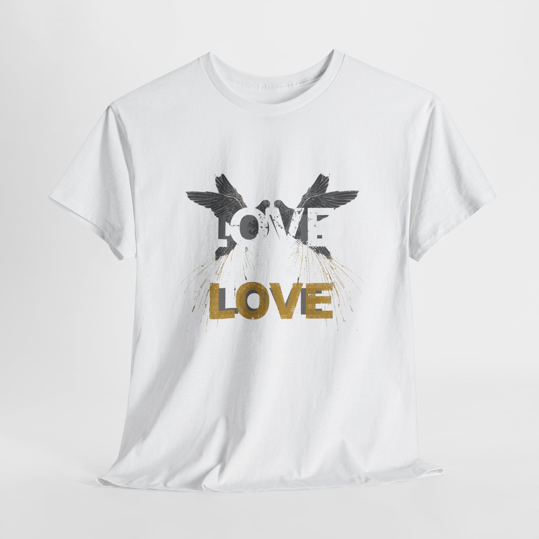 T-Shirt — Gold LOVE Retro Palm Graphic Tee