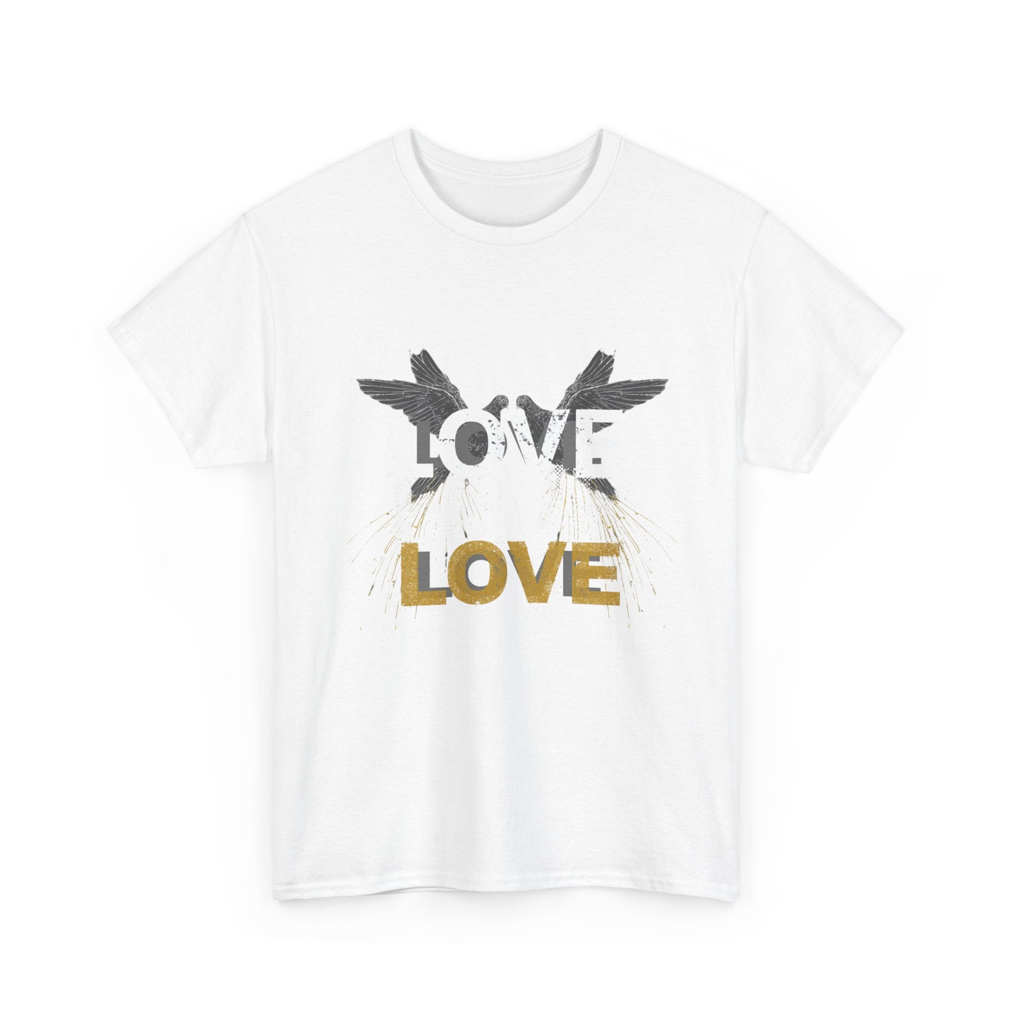 T-Shirt — Gold LOVE Retro Palm Graphic Tee