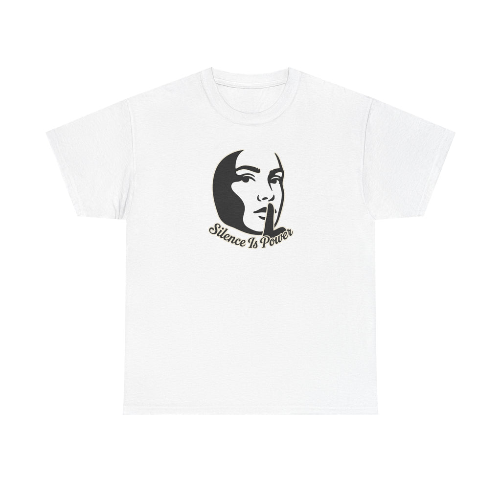 T‑Shirt — "Silence Is Power" Minimal Moon Face Graphic Tee