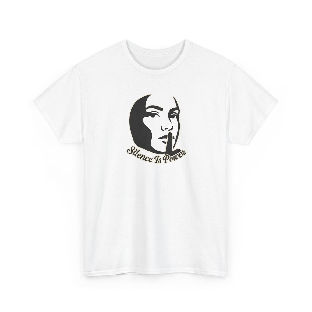 T‑Shirt — "Silence Is Power" Minimal Moon Face Graphic Tee