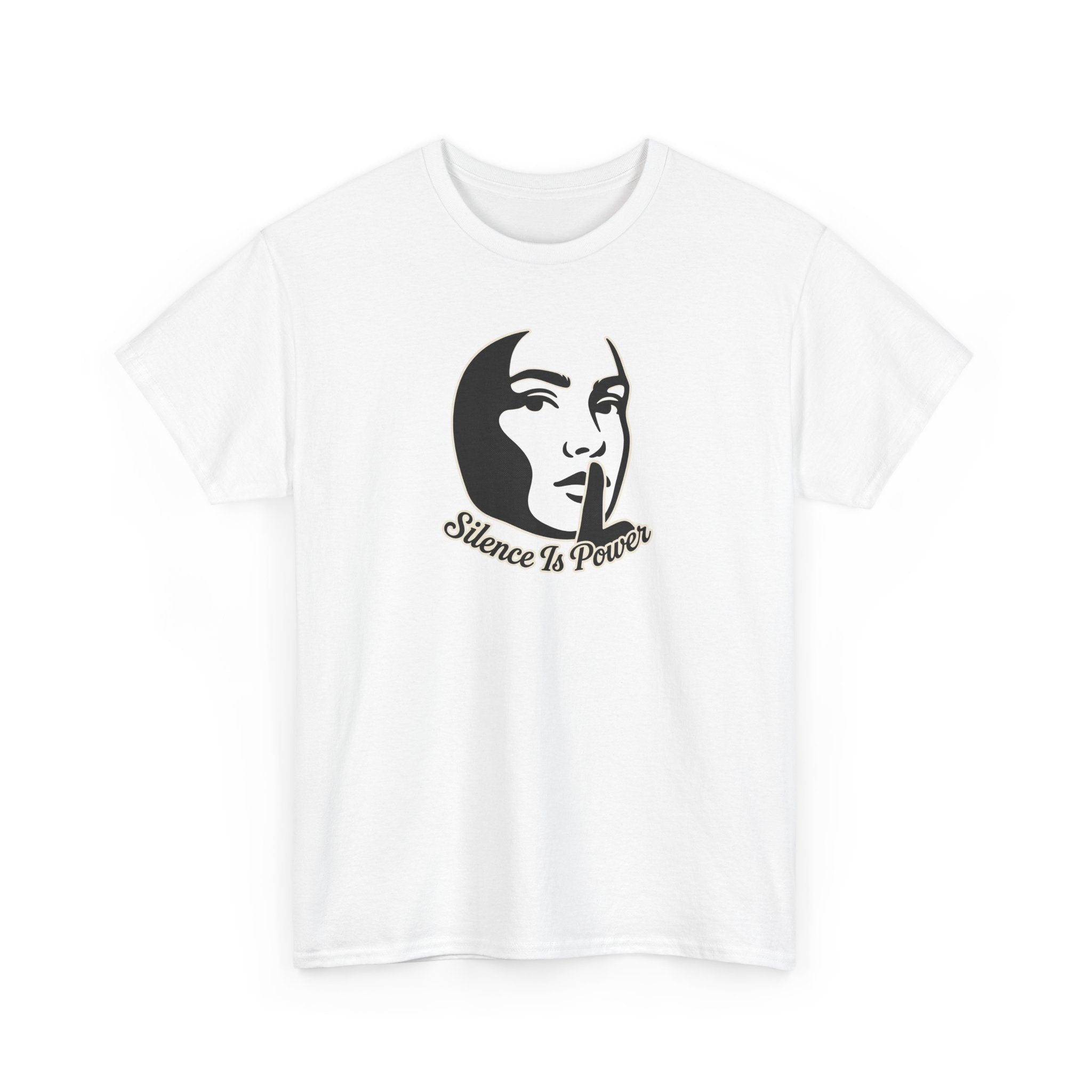 T‑Shirt — "Silence Is Power" Minimal Moon Face Graphic Tee