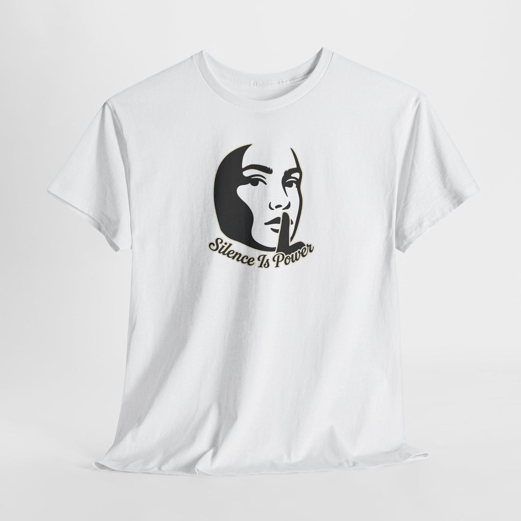 T‑Shirt — "Silence Is Power" Minimal Moon Face Graphic Tee