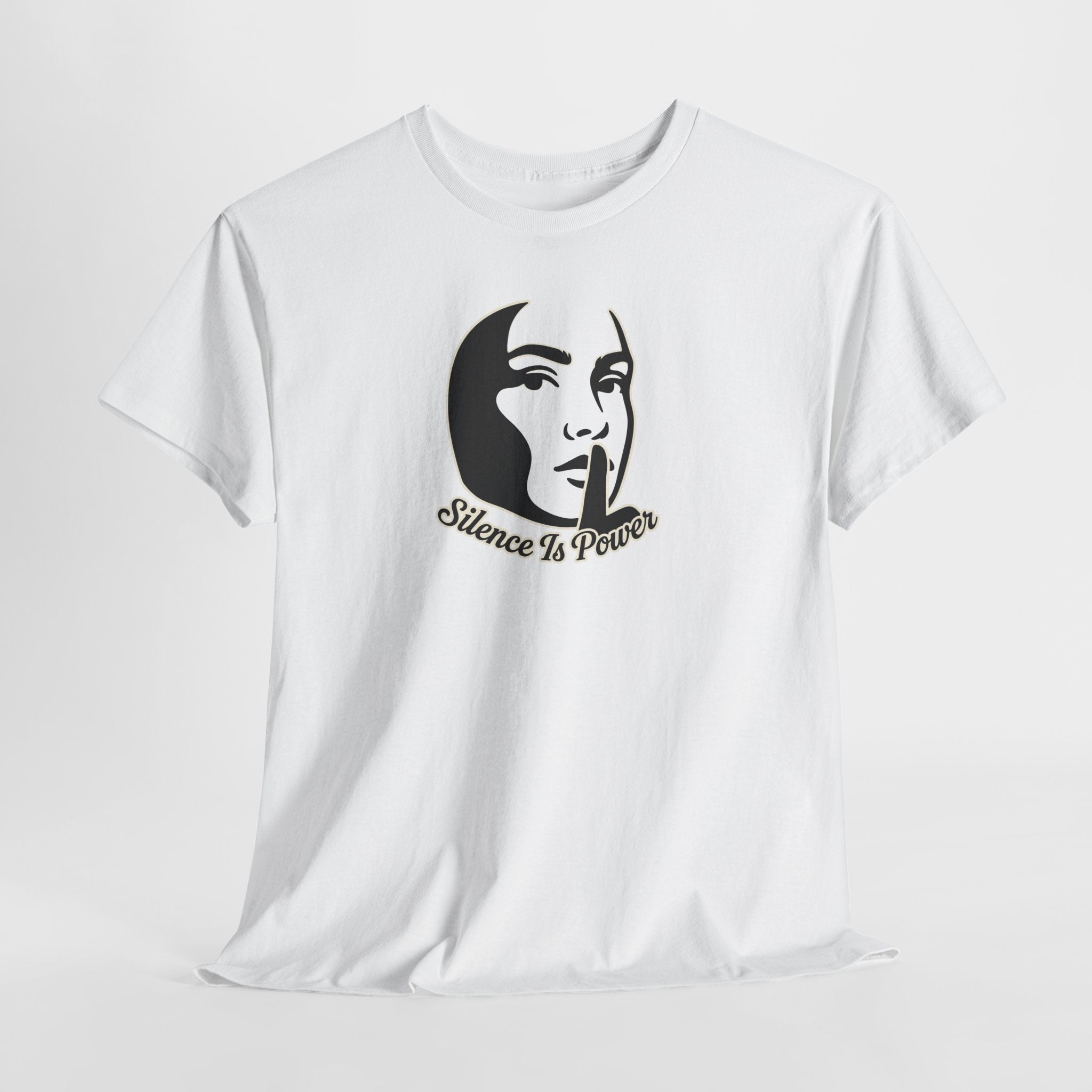 T‑Shirt — "Silence Is Power" Minimal Moon Face Graphic Tee